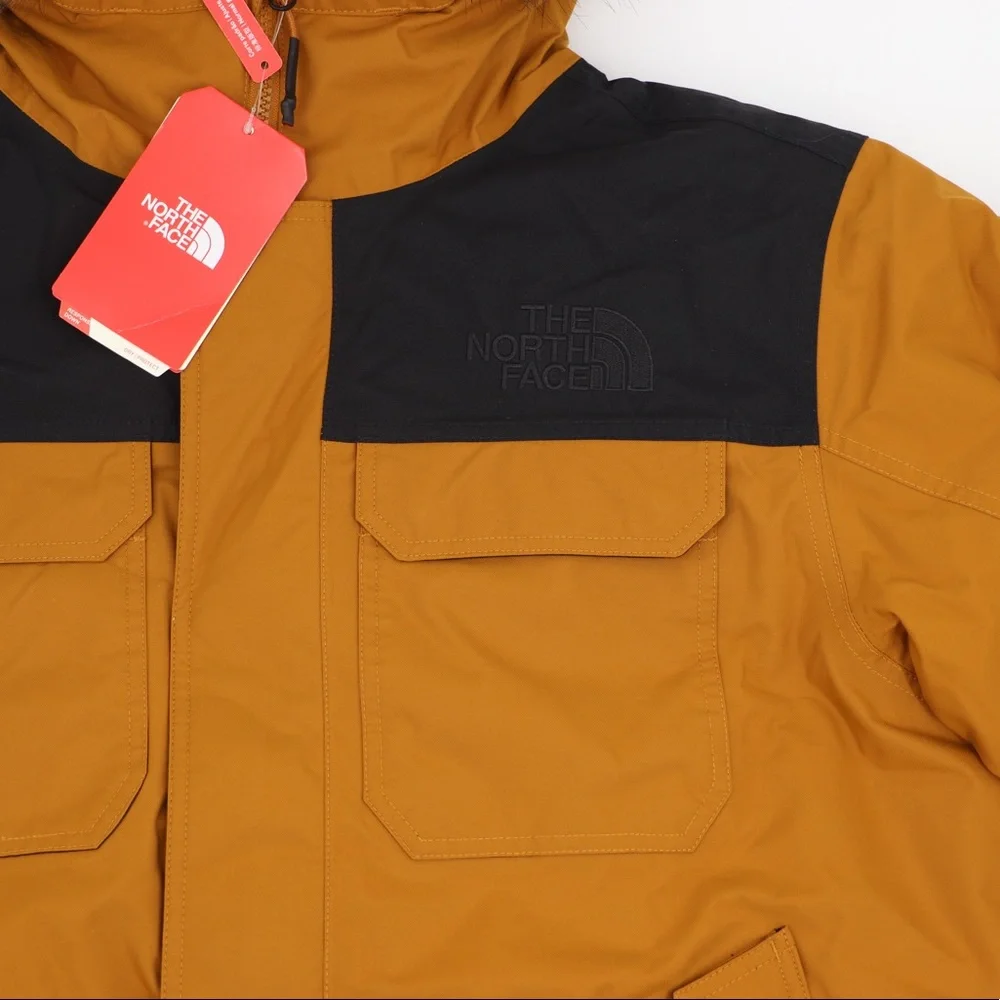 The North Face Men’s Gotham XL Hooded Down Jacket Timber Tan Black - Picture 4 of 13